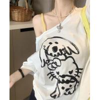 ราคา เปิดไหล่ เสื้อยืดสวยๆผู้หญิงแฟชั่นมาใหม่ oversize เสื้อผ้าสาวอวบคนอ้วนวัยรุ่นน่ารัก แบบหลวม เสื้อยืดผู้หญิงสไตล์สาวแซ่บ เสื้อยืดปาดไหล่ สไตล์อเมริกัน เสื้อเกาหลี สำหรับฤดูร้อน (1731410076791244372)