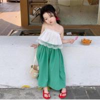ราคา ชุดเด็กผู้หญิงน่ารัก ชุดเซ็ทเสื้อเกาะอก สม็อคยางยืด แต่งระบายลูกไม้+กางเกงขายาว#403 (1732159932133116908)
