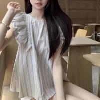 ราคา เสื้อแขนกุด คอกลม ลายแถบ สไตล์เกาหลี Lady ผู้หญิง Women Clothing (1730315797681244337)