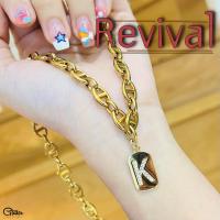 ราคา สร้อยคอสแตนเลส ลายโซ่ญี่ปุ่น+ จี้รีไวล์ (Levi) สีทอง A-Z ประดับจี้รูปตัวอักษร SW3317 (1730220684460067799)
