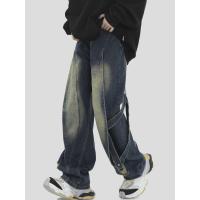 ราคา MNO.9 กางเกงยีนส์ขายาวผู้ชาย Jeans G61 กางเกงยีนส์แต่งสาย Y2K streetwear วินเทจ (1731430325389657169)