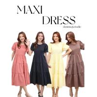 ราคา พร้อมส่ง maxi dress เดรสยาวโอเว่อร์ไซส์ ไปคาเฟ่ ไปทะเล ใส่คลุมท้อง สไตล์มินิมอล (1732110017603536533)