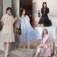ราคา woody dress พร้อมส่ง 1-2 วัน เดรสลำลองผู้หญิงมีกระดุมหน้าทรงoversizeไปคาเฟ่ เที่ยวทะเล ให้นมบุตร (1729921879265020565)