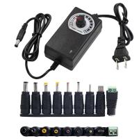 ราคา AC/DC Adjustable Adapter อะแดปเตอร์ มี8หัว อะแดปเตอร์ปลั๊กเสียบชาร์จ ปลงไฟปรับโวลท์ได้ 30W 3V-12V อแดปเตอร์ ปรับโวลท์ได้ (1731215013395531030)