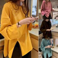 ราคา เสื้อยืดแขนยาวผู้หญิงทรงหลวม oversize เสื้อผ้าแฟชั่นสวบอวบ น่ารัก เสื้อยืดโอเวอร์ไซส์สีพื้น สไตล์เกาหลี ใส่สบาย สีดำ สีขาว ลำลอง Clothing Tshirt Lady Women (1729664707147041114)