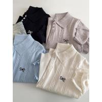 ราคา เสื้อยืด แขนสั้น ปักลายโบว์หวาน ผ้าถัก ทรงสลิมฟิต คอปก เสื้อโปโล สำหรับผู้หญิง ฤดูร้อน 2025 มาใหม่ สไตล์ 2025 (1731494958317012521)
