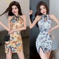 ราคา เดรสเเฟชั่น กี่เพ้า ชุดตรุษจีน ชุดกี่เพ้าหญิง ชุดDresses ชุดเดรสคอจีน มินิเดรสรัดรูป Clothing Lady Women เสื้อผ้า (1729625912634280013)