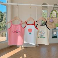 ราคา เสื้อยืดเด็กผู้หญิงฤดูร้อนเสื้อกล้ามผ้าฝ้ายสาวน่ารักและมีสีสัน - เสื้อกล้ามแขนกุดสายบางสไตล์เกาหลีสำหรับเด็ก (1729633872712599734)
