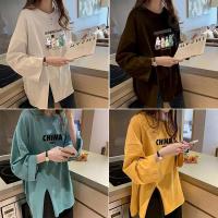 ราคา เสื้อแฟชั่นผู้หญิงแขนยาว oversize เสื้อผ้าสาวอวบน่ารักๆไซส์ใหญ่ เสื้อโอเวอร์ไซส์เกาหลีใหญ่ ทรงหลวม สกรีนลายการ์ตูน Clothing คอกลม vintage ลำลอง ผ้าดีใส่สบาย มาใหม่ xxl ฮาวาย (1729985781231815002)