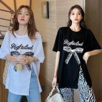 ราคา เสื้อยืดสวยๆผู้หญิงแฟชั่นฤดูร้อน oversize เสื้อผ้าสาวอวบไซส์ใหญ่ แขนสั้นทรงหลวม เสื้อโอเวอร์ไซส์สไตล์เกาหลี น่ารักๆ (1731752305653746010)