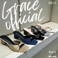 ราคา รองเท้าเปิดส้น grace Gf-033 รุ่นbelt ติดยางกันลื่น รองเท้าแตะส้นสูง รองเท้าแฟชั่น ส้นสูง 2.5 นิ้ว ไซส์ 36-43 รองเท้าไซส์ใหญ่ (1730651745564724211)