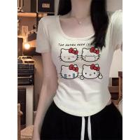 ราคา เสื้อผ้าสาวอวบแซ่บๆเสื้อยืดผู้หญิงแขนสั้นพิมพ์ลาย Kitty Catชุดเดรสผู้หญิงกําลังฮิตเสื้อสาวอวบไซส์ใหญ่เสื้อเชิ้ตครอปเสื้อแฟชั่นของผู้หญิงเสื้อรัดรูปเสื้อครอปสาวอวบน่ารัก (1731580230002968649)