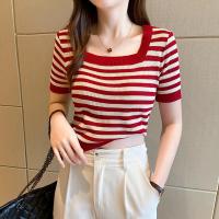 ราคา เสื้อครอปคอเหลี่ยม เสื้อครอป เสื้อครอปสาวอวบ อก 34-44 นิ้ว ส่งฟรี #pompam.smile Clothing Lady Tshirt ผู้หญิง Women (1730292509614312082)