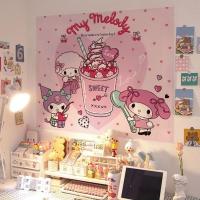 ราคา [ส่งตรงจากไทย จัดส่งรวดเร็ว]ผ้าพื้นหลัง Sanrio Ins, ดีไซน์น่ารัก มี Melody, Kuromi และสุนัขลอเรล, เหมาะสำหรับตกแต่งหอพัก, ผ้าพื้นหลัง, ผ้าแขวนผนัง (1731737558711044792)
