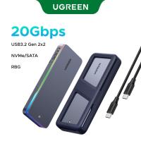 ราคา เคส SSD NVMe/SATA, UGREEN, 20Gbps, USB 3.2 Gen2, พร้อมไฟ RGB, เข้ากันได้กับคีย์ M และ B&M, รุ่น: 25665 (1732015789085133405)