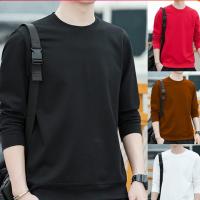 ราคา เสื้อยืดแขนยาวผู้ชาย เสื้อสเวตเตอร์ธรรมดาแขนยาวคอกลม เสื้อฮู้ดสตรีท เสื้อกันหนาว lelaki (1729851424749291643)