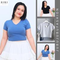 ราคา Ivy Crop Top เสื้อครอปสาวอวบ Baby Tee สไตล์มินิมอล ผ้ายูนิโคล อก34-46 นิ้ว เสื้อยืดคอวี ผ้ายืดยืดได้ตามตัว เสื้อแฟชั่นผู้หญิง ไซส์ใหญ่ ราคาถูก #576 (1731778238050568736)