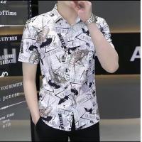 ราคา เสื้อเชิ้ตแขนสั้นระดับพรีเมี่ยมในฤดูร้อนเสื้อผ้าชายฮิปฮอปพิมพ์ลายเสื้อฤดูร้อนครึ่งแขนไม่รีดผ้า เสื้อผู้ชายทรงเอ เสื้อคอจีนผู้ชาย เสื้อวินเทจผู้ชาย ,ทรงสลิมพอดี (1731903550092184123)