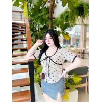 ราคา เสื้อสาวอวบ พร้อมส่ง เสื้อผ้าท๊อฟฟี่พิมพ์ลาย แต่งลูกไม้ อก 32-42 นิ้ว (หน้าผ้า40 นิ้ว) ยาว 22 นิ้ว จ143 (1730661477645781296)