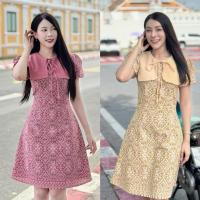 ราคา TANTANOD-รหัสTL4 เดรสคอปกใหญ่กระโปรงทรงเอ แขนตุ๊กตา(ผ้าฝ้ายพิมพ์ลาย) (1732247628988450058)