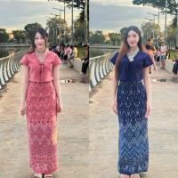 ราคา TANTANOD-รหัสTL14 ชุดเซตผ้าไทย เสื้อสไตล์ล้านนา กระโปรงทรงแคบผ่าหลัง(ผ้าฝ้ายพิมพ์ลาย) (1732277201348166922)