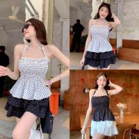 ราคา BA085 TARA Shirt เสื้อครอป ลายจุด ผูกคอ แต่งลูกไม้ สม็อกรอบอก เนื้อผ้าไหมอิตาลีพิมพ์ลาย ผ้าดี ผ้านิ่ม ใส่สบาย ไม่ร้อน (1731704133823858525)