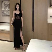 ราคา ชุดราตรี เรียบหรู ย้อนยุค สีดำ ลูกไม้ เย็บ เอว-รัดรูป เซ็กซี่ เดรสสายเดี่ยว มาใหม่ (1730235352822548539)