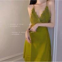 ราคา ชุดเดรสสลิง, ลูกไม้คอวีลึกเซ็กซี่, ชุดนอนหลังสวยสำหรับผู้หญิง, สไตล์เซ็กซี่และน่ารัก, แผ่นรองหน้าอกลูกไม้, ชุดนอน (1731642836002899600)