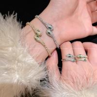 ราคา สร้อยข้อมือปรับได้, พลอยเทียมเพทายสีเขียวหรูหรา, การออกแบบงูจักรราศี, สำหรับผู้หญิง, แหวนและต่างหู, ของขวัญเครื่องประดับ (1731906546375100725)