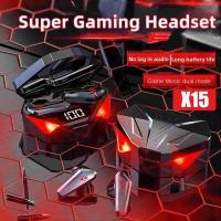 ราคา ชุดหูฟังบลูทูธไร้สาย, X15 TWS, พร้อมจอแสดงผล LED, หูฟังเกมเมอร์, ไฟม้าแข่งที่มีสีสัน, พร้อมไมโครโฟน, หูฟังไร้สาย, ตัดเสียงรบกวน, หูฟังบลูทูธ (1730533258556115206)