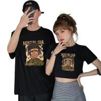 ราคา เสื้อคู่รักชายหญิงแบบเท่ๆ Oversize เสื้อผ้าแฟชั่นวัยรุ่นน่ารัก เสื้อครอปสไตล์เกาหลี เสื้อยืดโอเวอร์ไซส์ผู้หญิงที่กําลังฮิต สกรีนลายวินเทจเท่ ฮิปฮอป ทรงหลวม ลำลอง i love ผ้าดีใส่สบาย Clothing (17296643