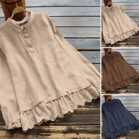 ราคา เสื้อเบลาส์แฟชั่นสตรี ZANZEA คอปกครึ่งปุ่ม แขนยาว ทรงเอ ประกบลูกไม้ เหมาะสำหรับวันหยุด เสื้อเชิ้ต (1731514051182234575)