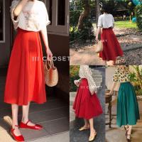 ราคา Z034 lll Size S-L lll กระโปรง จับจีบทวิส แต่งกระดุมหน้า งานวินเทจ ดีไซน์สวย เอวสม็อกหลัง เนื้อผ้าซาร่า ใส่สบาย ไม่ร้อน (1729733567608687094)
