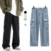 ราคา Cargo Jeans กางเกงยีนส์ คาร์โก้ ขายาวชาย เอวยางยืด มีสายผูก กางเกงยีนส์ชาย กางเกงวินเทจ (1731227591547849349)