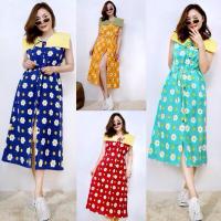 ราคา ชุดเดรสคอปกลายดอกเดซี่พื้นสี กระดุมผ่าหน้า แฟชั่นเกาหลี สไตล์สดใส ใส่ได้ทุกโอกาส เดรสคอปกใหญ่ลายดอกเดซี่ สีสันสดใส ผ้าใส่สบาย พร้อมส่งทุกสี (1731653177921406881)