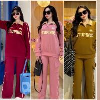 ราคา ชุดเซ็ตสุดฮิต แขนยาว ขายาวทรงคาโก้ ผ้าวลูเวฟ มี 4 สี (1731744137351236382)