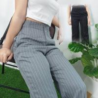ราคา กางเกงขายาวรุ่นทรงกระบอก ลายริ้ว รุ่นกระดุมหน้า เอวสูงเก็บทรงได้ดี Clothing Lady Women เสื้อผ้า Pants ผู้หญิง (1730071698084759629)
