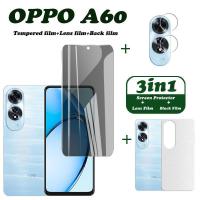 ราคา กระจกนิรภัยป้องกันสายลับ 3in1 สำหรับ OPPO A60 ฟิล์มกันรอย ฟิล์มกันรอย และฟิล์มหลัง (1730366979092482853)