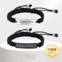ราคา สร้อยข้อมือเชือกถัก, Vnox, สำหรับผู้หญิงและผู้ชาย, แกะสลักฟรี, ทำจากสแตนเลส, เครื่องประดับแท็ก ID (1731487461145806810)