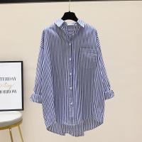 ราคา เสื้อเชิ้ตโอเวอร์ไซส์ ลายทาง แขนสั้น หน้าและหลังยาว เสื้อผ้า เสื้อเชิ้ตลายทาง แขนยาว ผ่าหลัง (1731552307071452329)