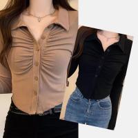 ราคา เสื้อครอปแขนยาวผู้หญิง ทรงเข้ารูป ดูดีเหมาะสำหรับวันพักผ่อน Women Clothing (1731791293911435805)