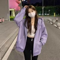 ราคา เสื้อกันหนาวมีฮู้ด 7สี M-2XL คาร์ดิแกนซิปแขนยาว Women Clothing (1730910533771037282)