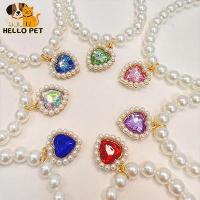 ราคา สร้อยคอมุกสำหรับสัตว์เลี้ยง เหมาะสำหรับแมวและสุนัข จี้คริสตัลรัก สร้อยคอสุนัข สร้อยคอแมว (1730058691889433140)