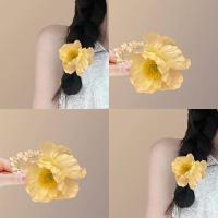 ราคา สีเหลืองสดใส ที่คาดผม Yu Meiren เชือกผูกผ้า ดีไซน์เรียบหรู เชือกผูกผมหัวมารูโกะ เครื่องประดับผม ลายดอกไม้อีเกิ้ล สำหรับผู้หญิง (1732132456300185937)