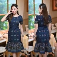 ราคา เดรสทรงหางปลาใส่แล้วเอวSอัดกาวS-3XL (1729606535639632219)