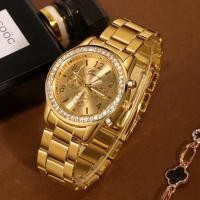 ราคา นาฬิกาสแตนเลสสีทอง, ดีไซน์หรูหรา, สำหรับผู้หญิง, ทันสมัย, หน้าปัดกลมคลาสสิก, การเคลื่อนไหวควอทซ์, เหมาะสำหรับผู้หญิง, นาฬิกาข้อมือธุรกิจ, สร้อยข้อมือ, เครื่องประดับ (1731553760214157656)