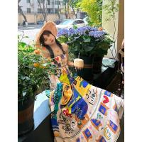 ราคา ชุดเดรสสายเดี่ยวสไตล์ไทยชุดเดรสยาวสำหรับวันหยุดพักผ่อนริมทะเลเก็บเอวสไตล์ชนเผ่าพิมพ์ลายกราฟฟิตีออกแบบเฉพาะกลุ่มฤดูร้อน (1731360093880616382)