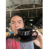 ราคา ชุดกาแฟ แก้วกาแฟร้อน แก้วลาเต้ร้อนแก้วอเมริกาโน่ร้อน สีดำล้วน ขนาด 8oz แก้วกาแฟเซรามิคพร้อมจานรอง เข้าไมโครเวฟได้ ออกใบกำกับภาษีได้ รหัส7368 (1732012349067594593)