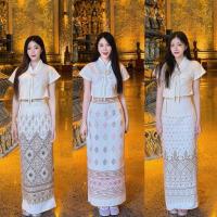 ราคา TANTANOD-รหัสTL24 ชุดเซตผ้าไทย เสื้อสไตล์ล้านนา กระโปรง(อัดกาว)ทรงแคบผ่าหลัง(ผ้าฝ้าย) (1732554286770914570)