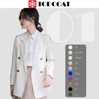 ราคา เบลเซอร์หญิง เสื้อสูทผู้หญิง (Blazer01) 4 กระดุมทอง สี : ขาว ขาวงาช้าง ครีมอ่อน ครีม ฟ้า น้ำเงิน ม่วง เขียว ดำ เทา Clothing Women (1729592341088340340)